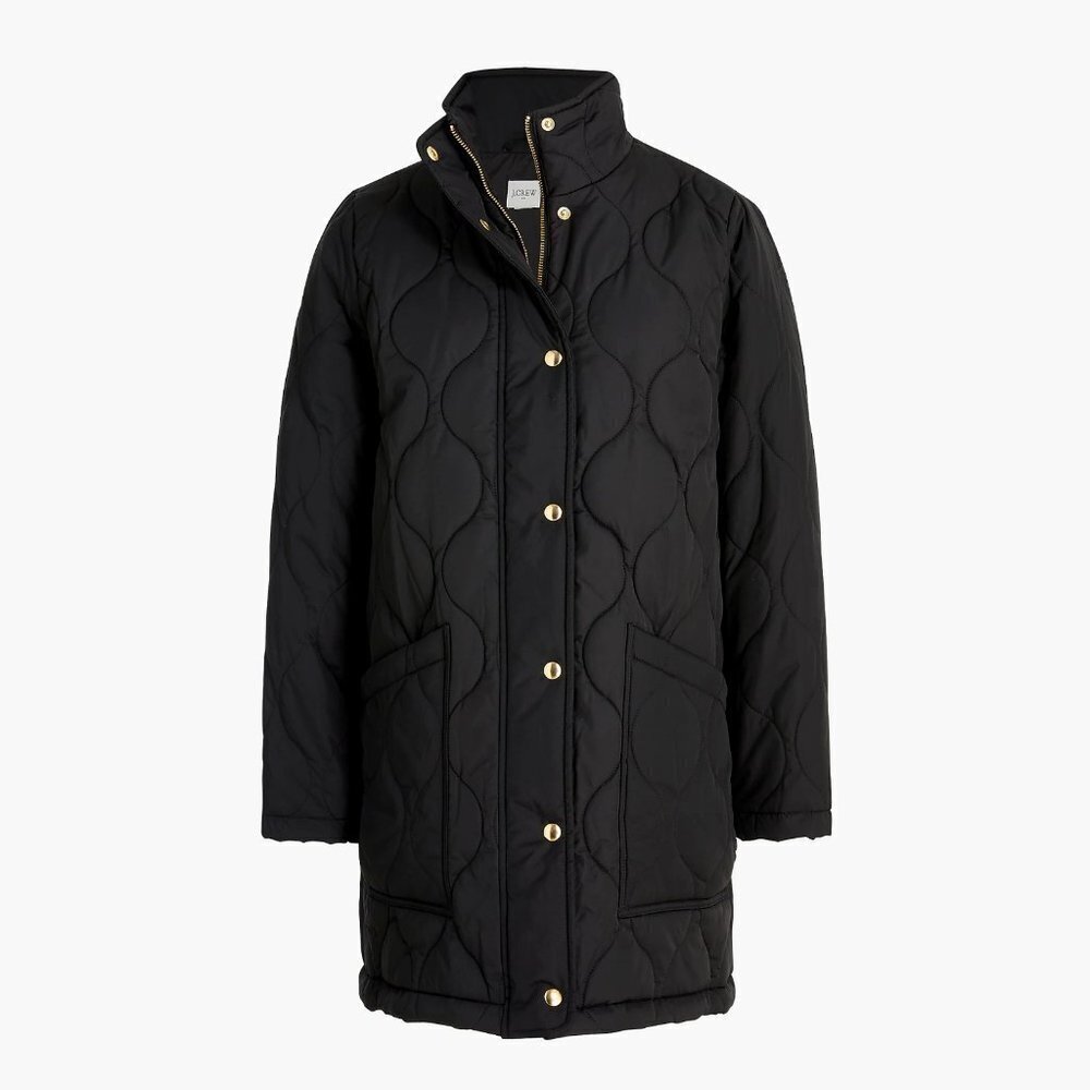 J.Crew Factory City puffer coat AZ561 Green XL - Picture 2 of 6